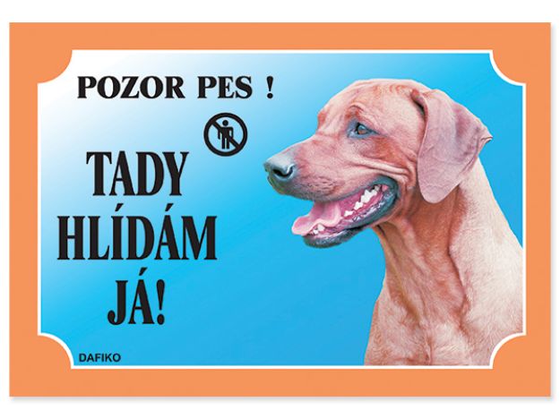 Obrázek Tabulka DAFIKO rhodézský ridgeback 