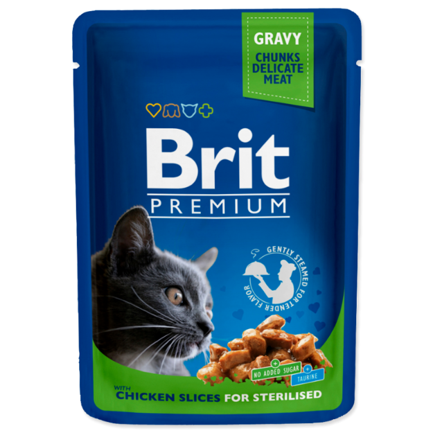 Kapsicka BRIT Premium Cat Chicken Slices for Sterilised 100g