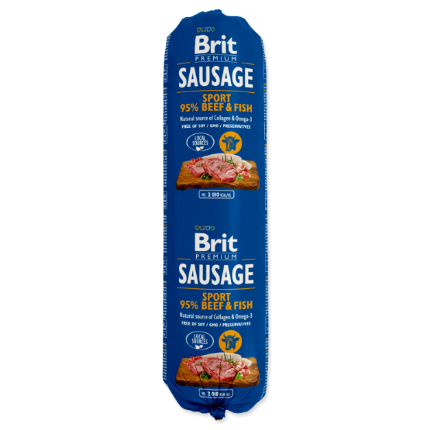 Salám BRIT Premium Dog Sausage Sport – Beef & Fish 800g