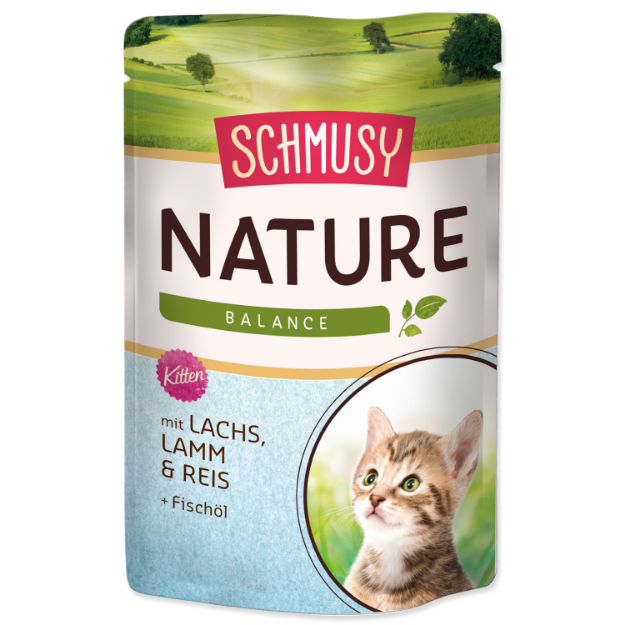 Kapsicka SCHMUSY Nature Kitten losos + jehne ve štáve 100g