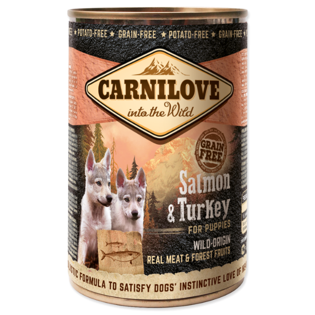 Konzerva CARNILOVE Puppy Wild Meat Salmon & Turkey 400g