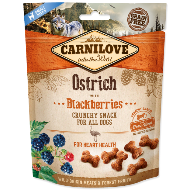 CARNILOVE Dog Crunchy Snack Ostrich with Blackberries with fresh meat 200g