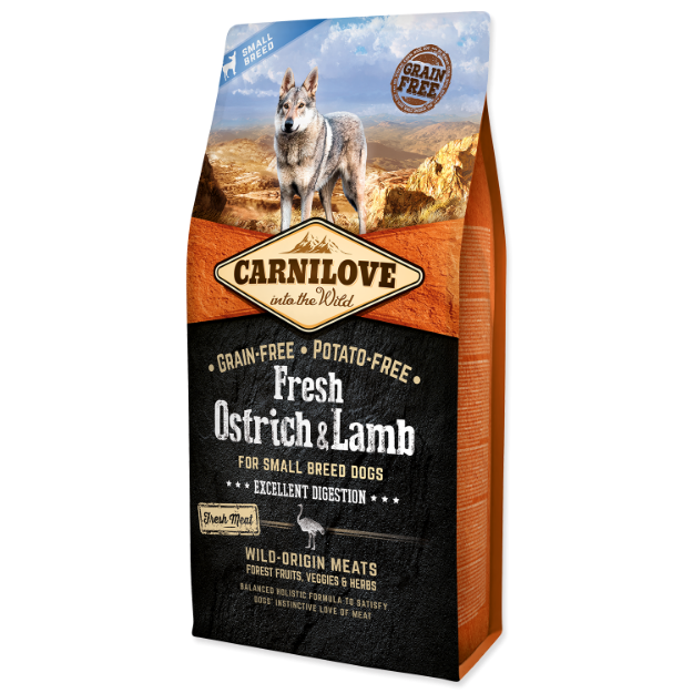 CARNILOVE Fresh Ostrich & Lamb Excellent Digestion for Small Breed Dogs 6kg