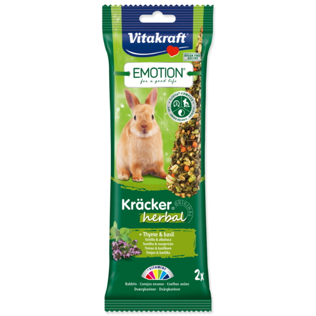 Tycinky VITAKRAFT Emotion Kracker králík herbal 112g