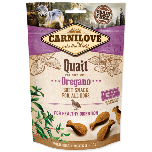 CARNILOVE Dog Semi Moist Snack Quail enriched with Oregano 200g