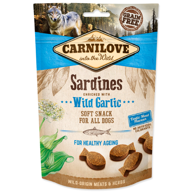 CARNILOVE Dog Semi Moist Snack Sardines enriched with Wild garlic 200g