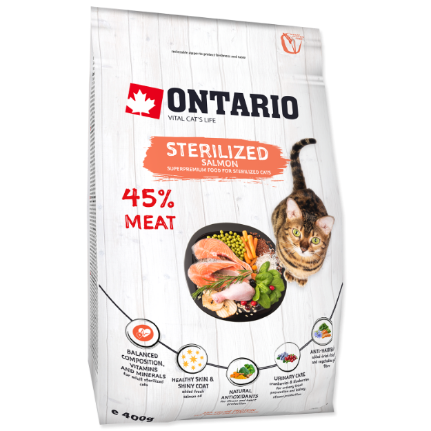 ONTARIO Cat Sterilised Salmon 0,4kg