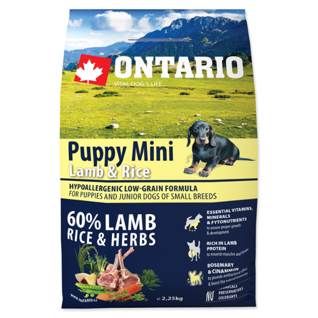 ONTARIO Puppy Mini Lamb & Rice 2,25kg