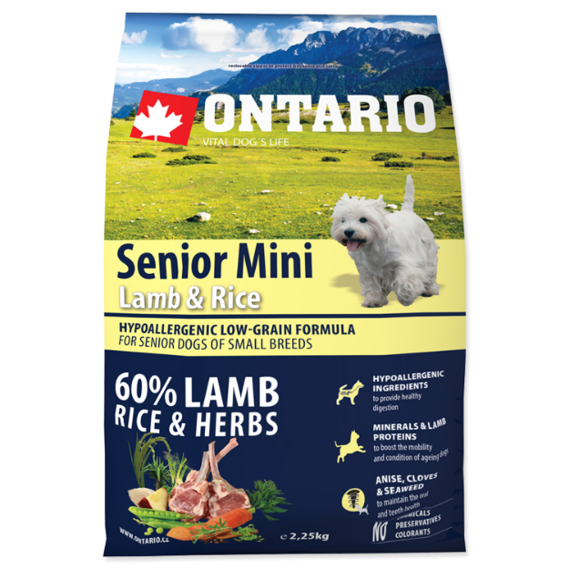 ONTARIO Senior Mini Lamb & Rice 2,25kg