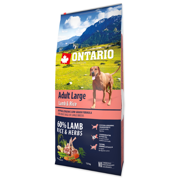 ONTARIO Dog Adult Large Lamb & Rice & Turkey 12kg