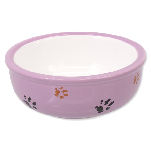 Miska MAGIC CAT keramická kocicí tlapka fialová 13 cm 0,33l