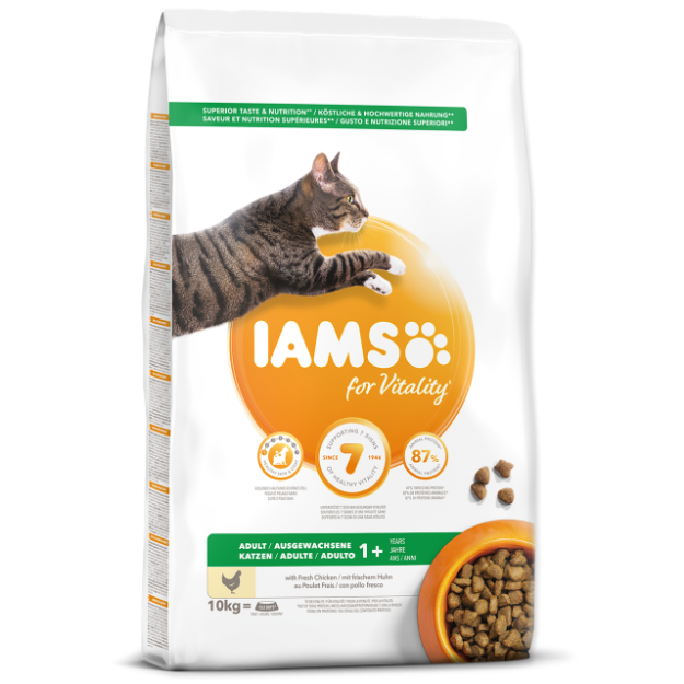 IAMS for Vitality Adult Cat Food with Fresh Chicken 10kg