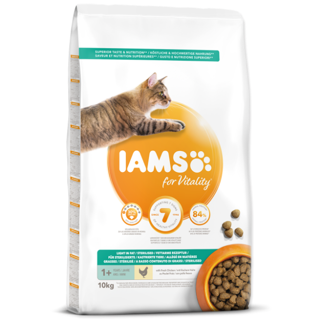 IAMS for Vitality Weight Control Cat Food with Fresh Chicken 10kg