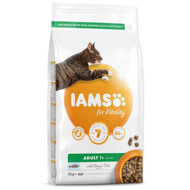 IAMS for Vitality Adult Cat Food with Ocean Fish 2kg