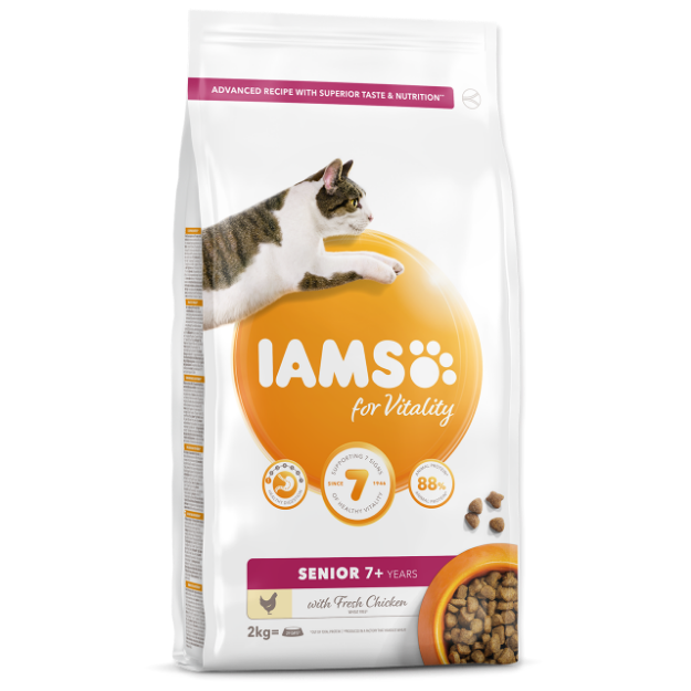 IAMS for Vitality Senior Cat Food with Fresh Chicken 2kg