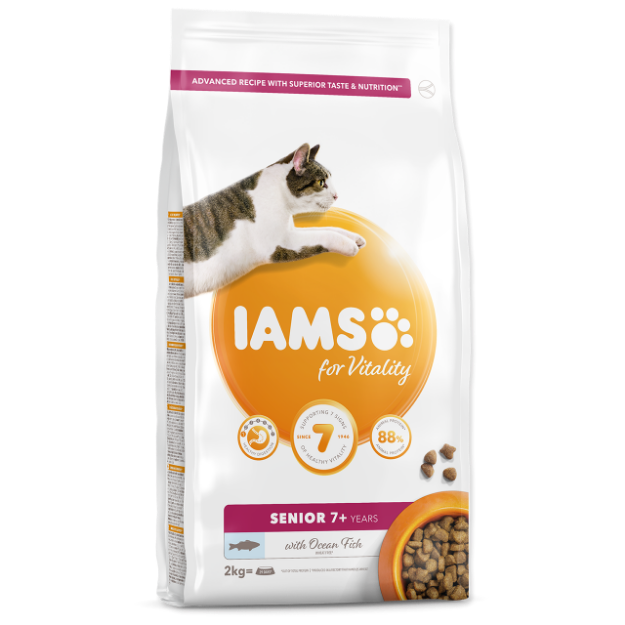 IAMS for Vitality Senior Cat Food with Ocean Fish 2kg