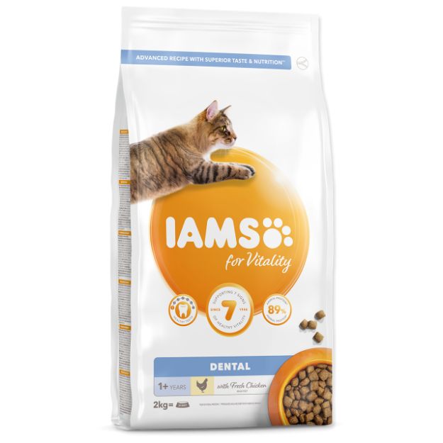 IAMS for Vitality Dental Cat Food with Fresh Chicken 2kg