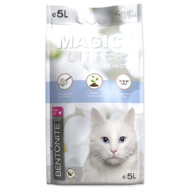 Kockolit MAGIC LITTER Bentonite Ultra White 5l