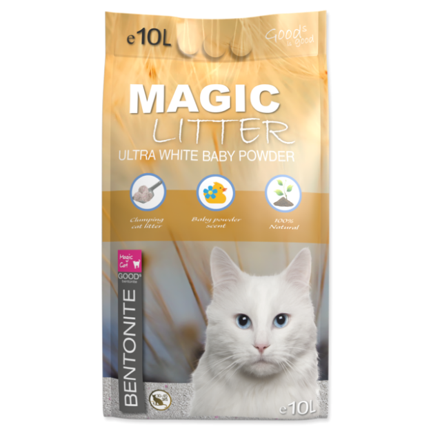 Kockolit MAGIC LITTER Bentonite Ultra White Baby Powder 10l