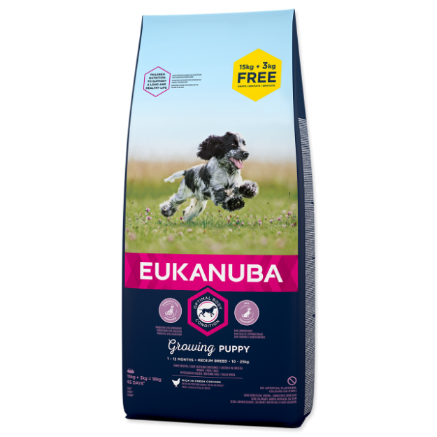 EUKANUBA Puppy Medium Breed - BONUS 18kg