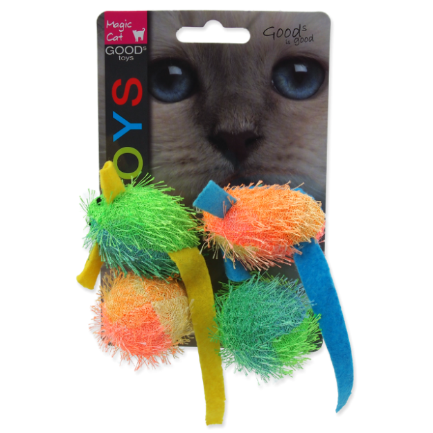 Hracka MAGIC CAT myš a koule s catnipem 5 cm 4ks