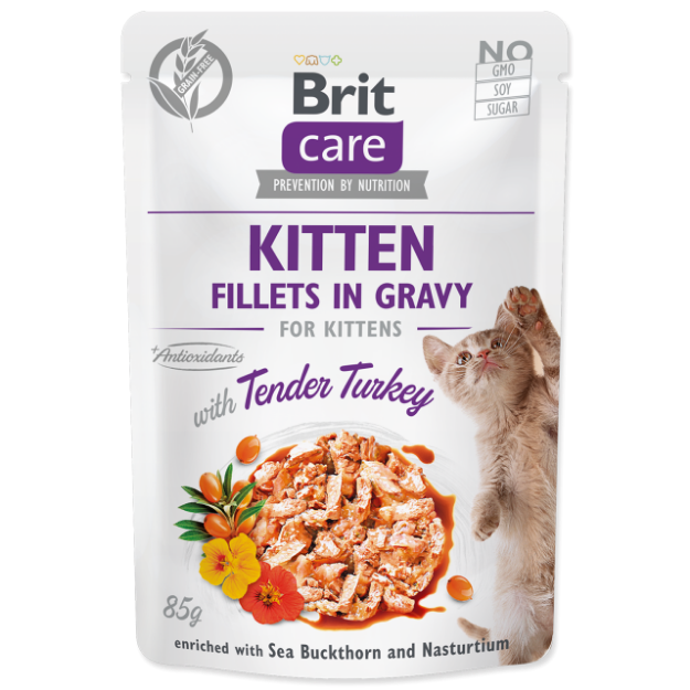 Kapsicka BRIT Care Cat Kitten Fillets in Gravy with Tender Turkey 85g