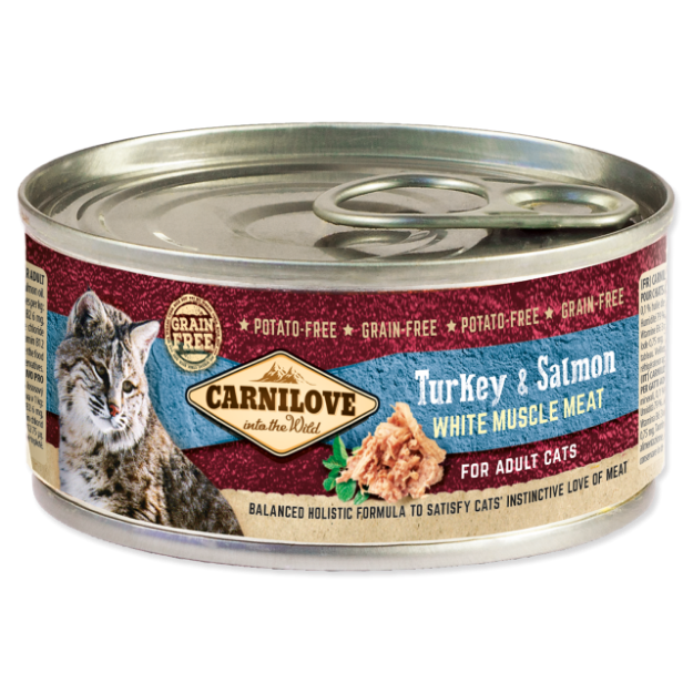 Konzerva CARNILOVE WMM Turkey & Salmon for Adult Cats 100g