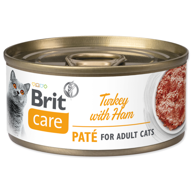 Konzerva BRIT Care Cat Turkey Paté with Ham 70g