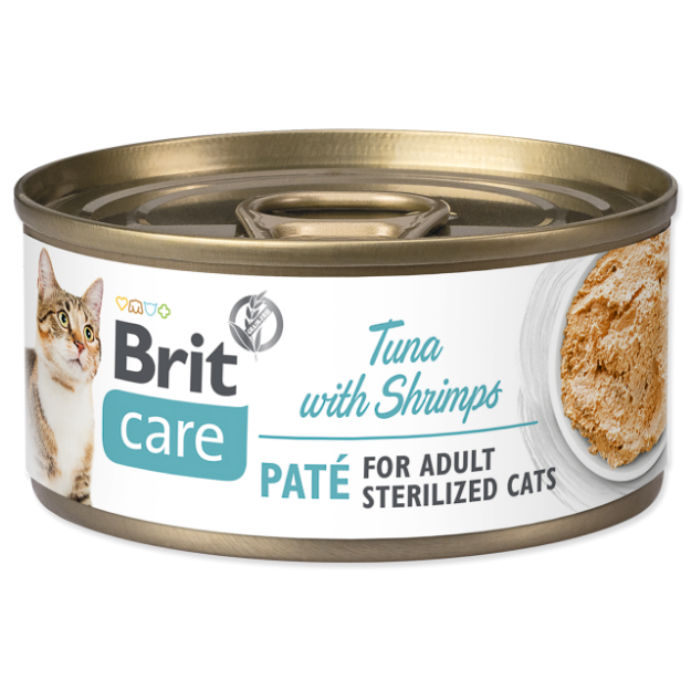 Konzerva BRIT Care Cat Sterilized Tuna Paté with Shrimps 70g