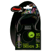 Vodítko FLEXI Black Design lanko cerné XS - 3 m 