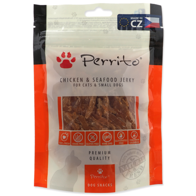 Pochoutka PERRITO Chicken & Seafood Jerky 100g