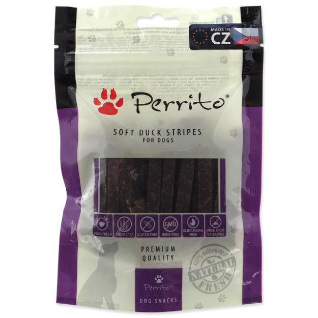 Pochoutka PERRITO Duck Soft stripes 100g