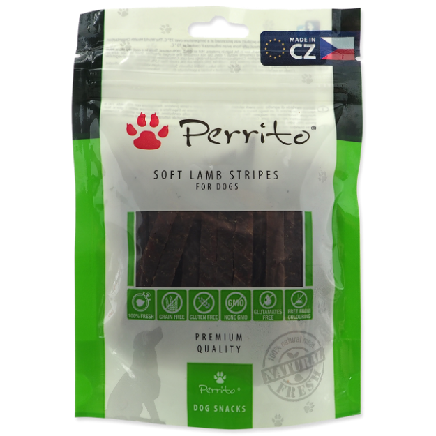 Pochoutka PERRITO Lamb Soft stripes 100g