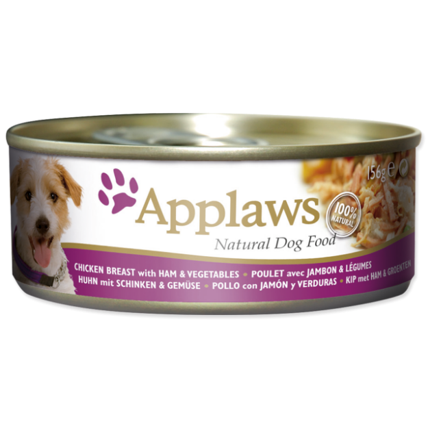 Konzerva APPLAWS Dog Chicken, Ham & Vegetables 156g