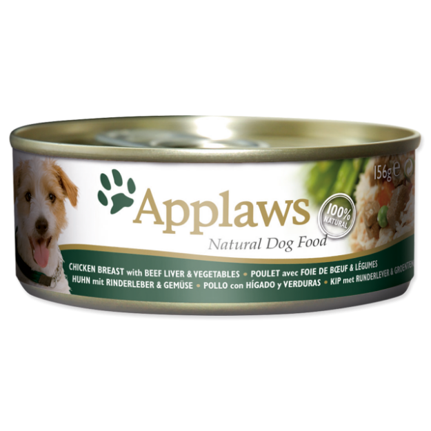 Konzerva APPLAWS Dog Chicken, Beef, Liver & Vegetables 156g