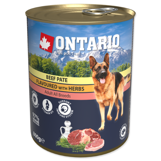 Obrázek Konzerva ONTARIO Dog Beef Pate Flavoured with Herbs