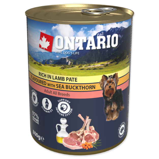 Obrázek Konzerva ONTARIO Dog Rich In Lamb Pate Flavoured with Sea Buckthorn