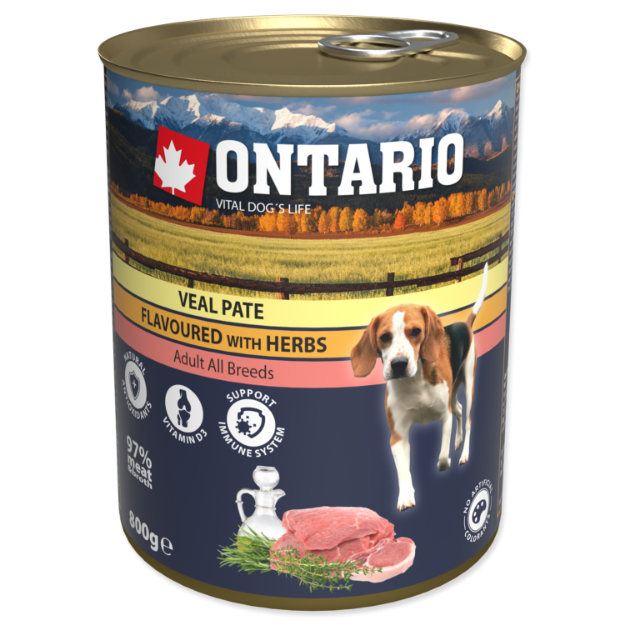 Obrázek Konzerva ONTARIO Dog Veal Pate Flavoured with Herbs