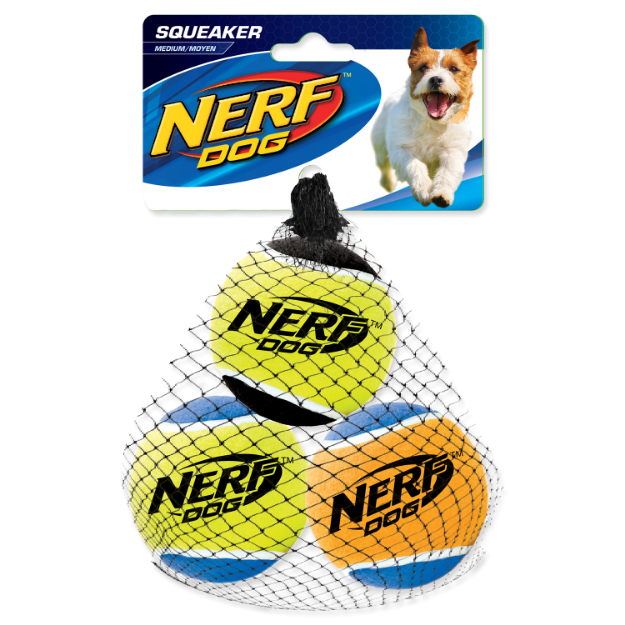 Obrázek Hračka NERF tenisák pískací 6 cm 3ks