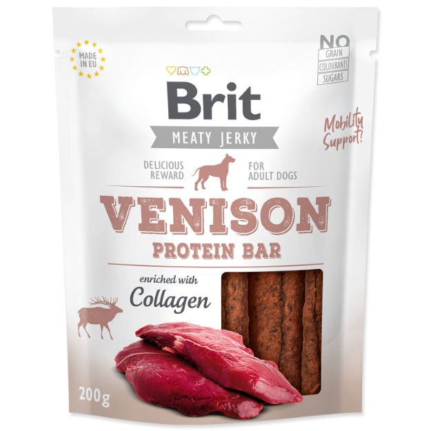 Obrázek Snack BRIT Jerky Venison Protein Bar 200g 