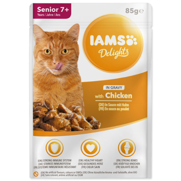 Obrázek Kapsička IAMS Cat Senior Delights Chicken in Gravy 85g